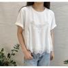 Chic White Lace Spliced Short-Sleeve Women's T-Shirt - Trendy Summer Essential, Slimming, Loose Fit, Youthful Charm
