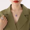 18K Gold-Plated Titanium Steel Necklace with Square Pendant and Natural Stone Inlay