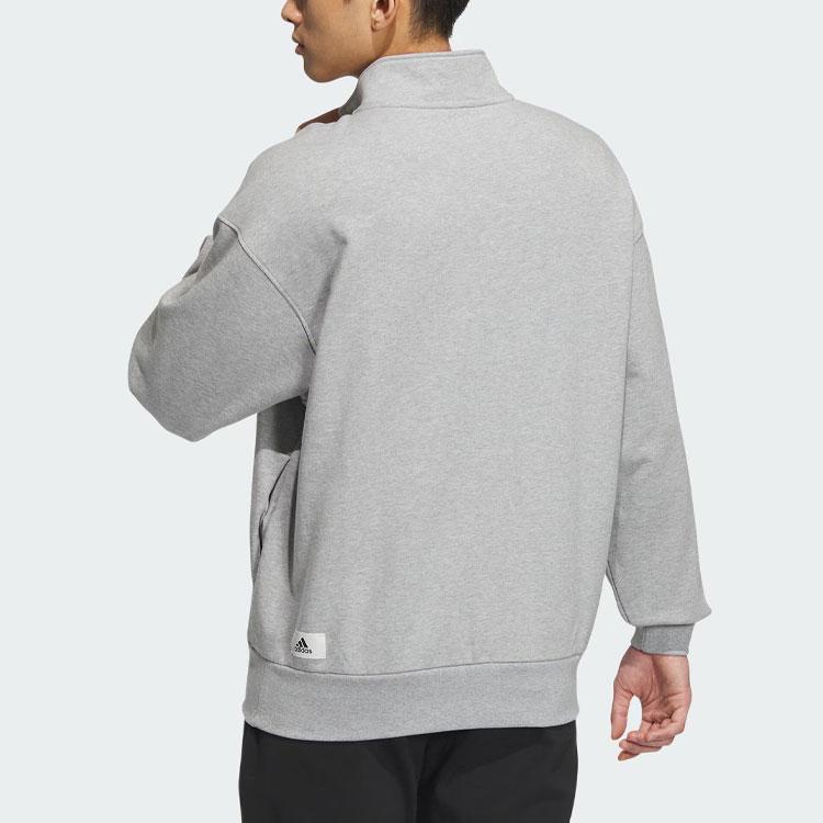 Adidas Small Logo Crew Sweatshirt With Letter Details Men Tops Medium-Heather-Grey IZ1597