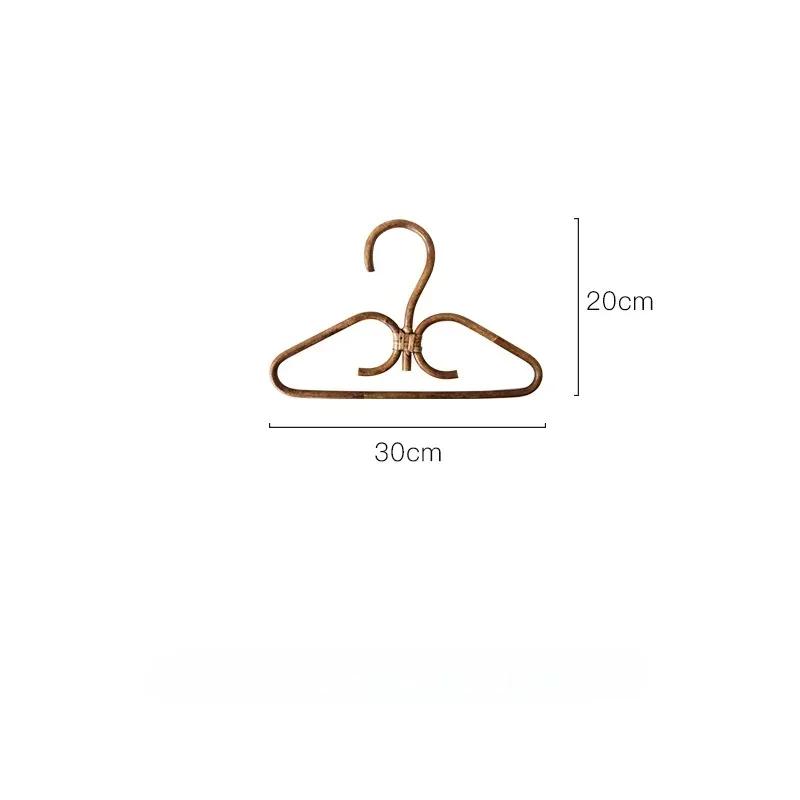 Natural Rattan Children’s Garments Organizer Rack 1pc Kid Clothes Hanger Clothing Storage Tool Kid Room Wardrobe Decor Accessory