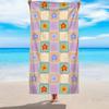 Patchwork Pattern Beach Towel,Ultra Absorbent Swim Towel, Thick Soft Polyester, Modern Square, Quick-Dry, Comfortable for Beach