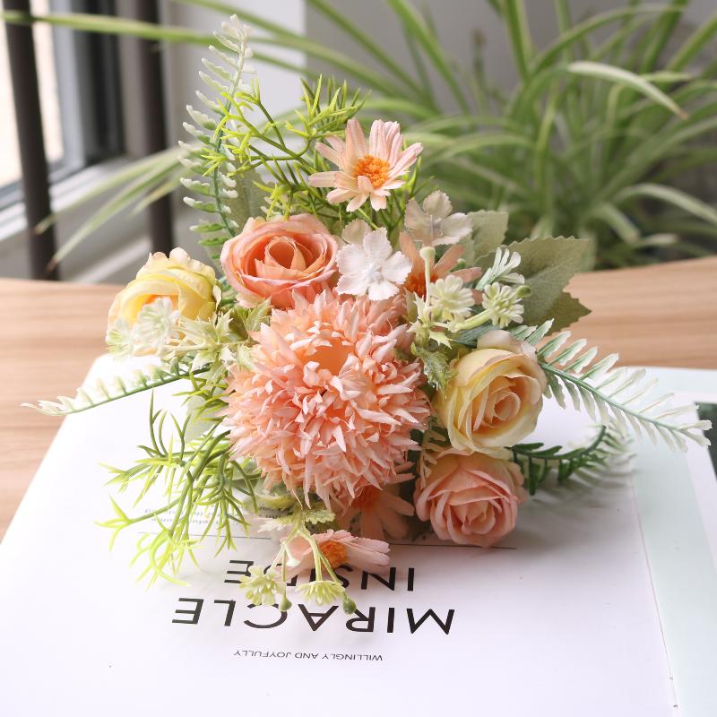 1 Stück Kunstblume Hochzeit Zuhause Schlafzimmer Dekoration Brautstrauß Hortensien Vase für Außen