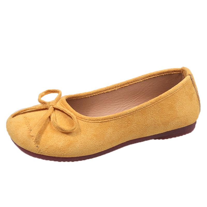 2025 spring new bow shallow mouth ballet shoes French fairy small single shoes flat retro Mary Jane shoes