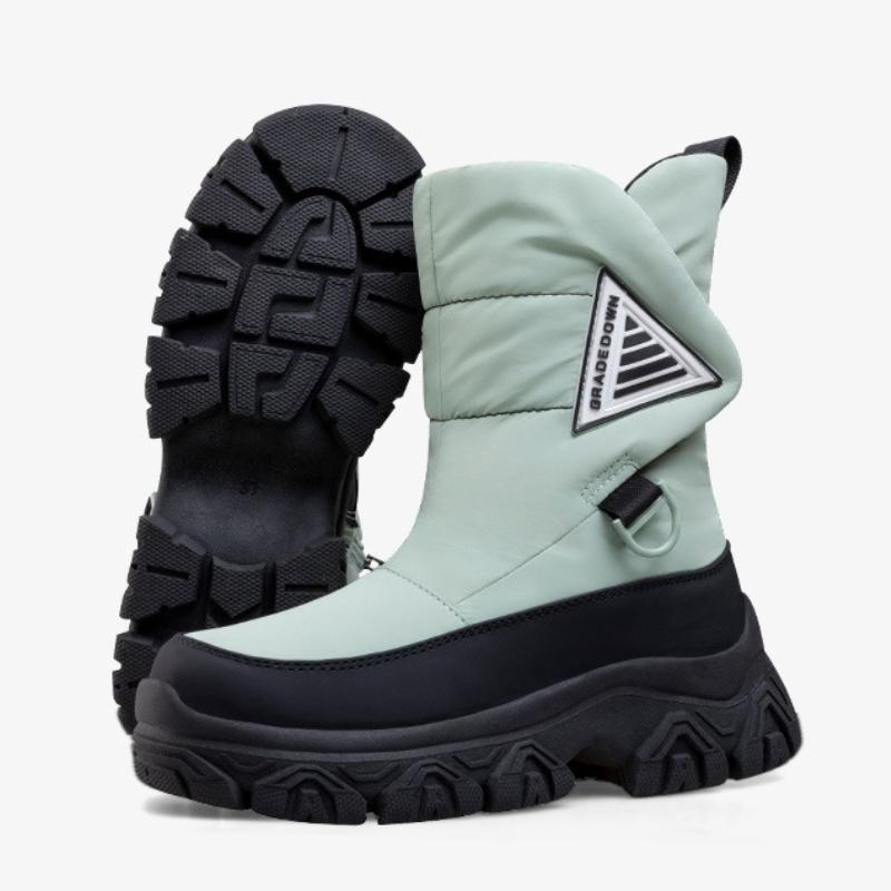 Fashion Winter Warm Platform Women's Boots Comfortable Waterproof Fluffy Snow Boots Fashion Round Toe Zip Design Brand Botas Para Mujer