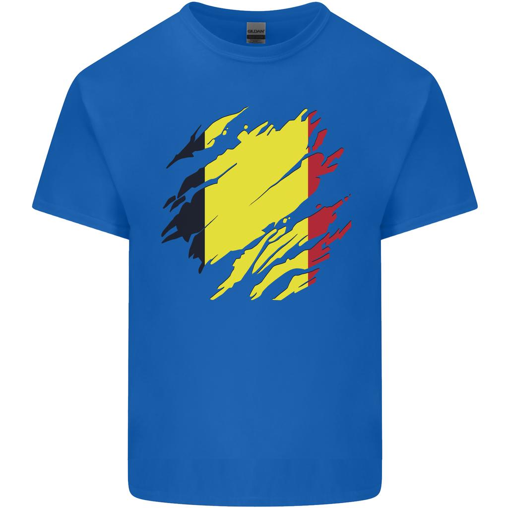 Torn Belgium Flag Belgian Day Football Unisexs Light Cotton Tshirt