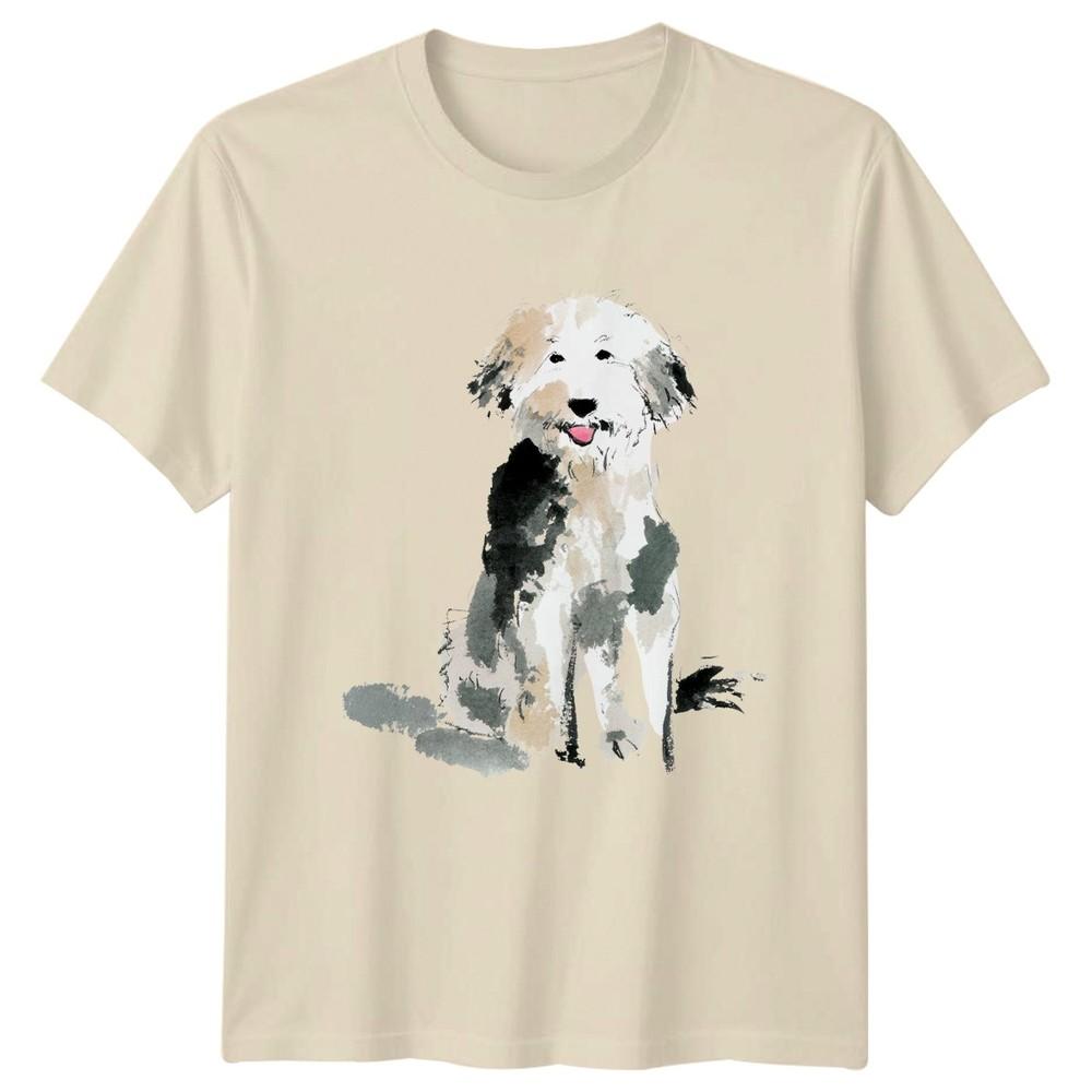 Watercolor Doodle Dog Art TShirt Sheepadoodle Dog Birthday Gift For Him And Her