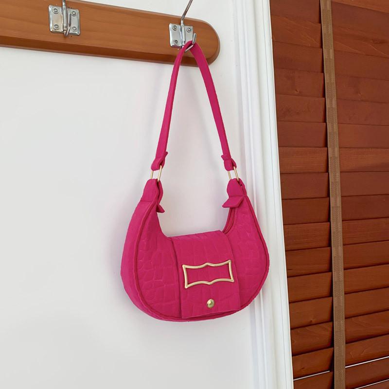 Chic Pu Material Small Shoulder Bag With Zipper Closure розовый