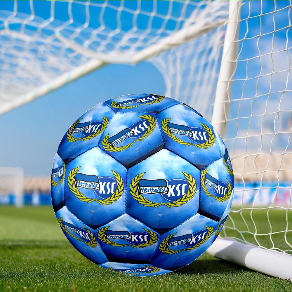 Hertha Bsc Berlin Crest Size 5 Soccer Ball, Suitable for Training and Matches, High-Elasticity, Wear-Resistant Material Gift for Fan