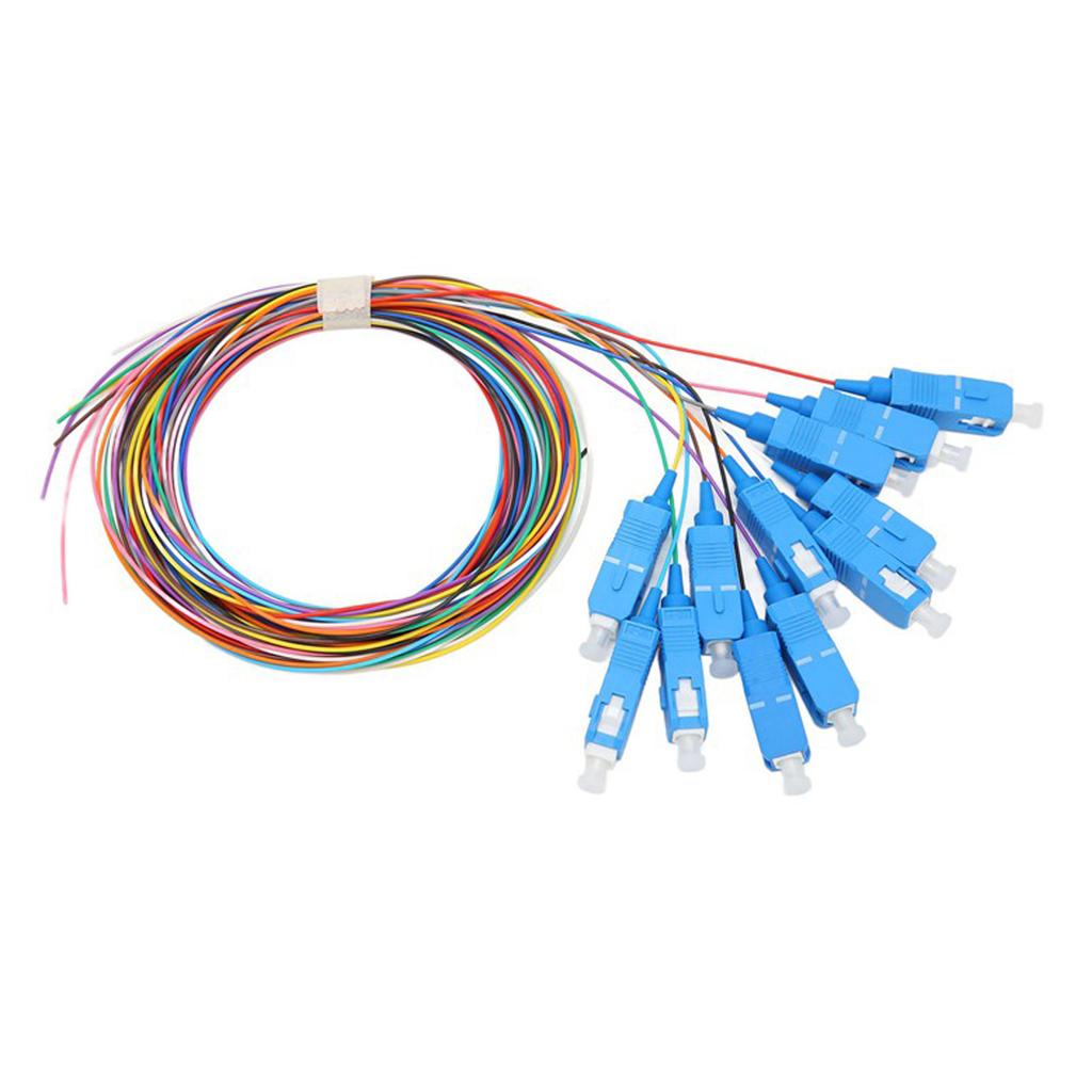 12pcs Fiber Optic Cable 12 Strand Ceramic Ferrule Low Insertion Loss Patch Cord for Instrumentation