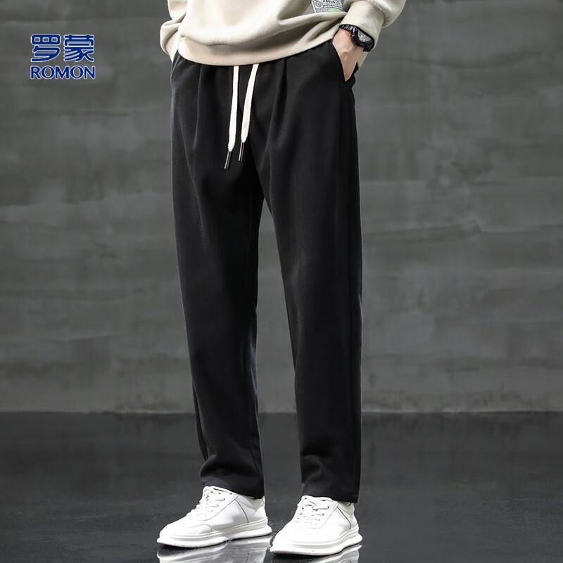 Men's Corduroy Elastic Waist Straight-Leg Casual Pants