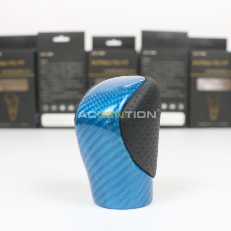 Black Leather Blue Carbon Fiber Gear Shift Knob For Toyota Lexus ES GS-450H GX IS-300 NX-300H RC-300 RX-350 2015-
