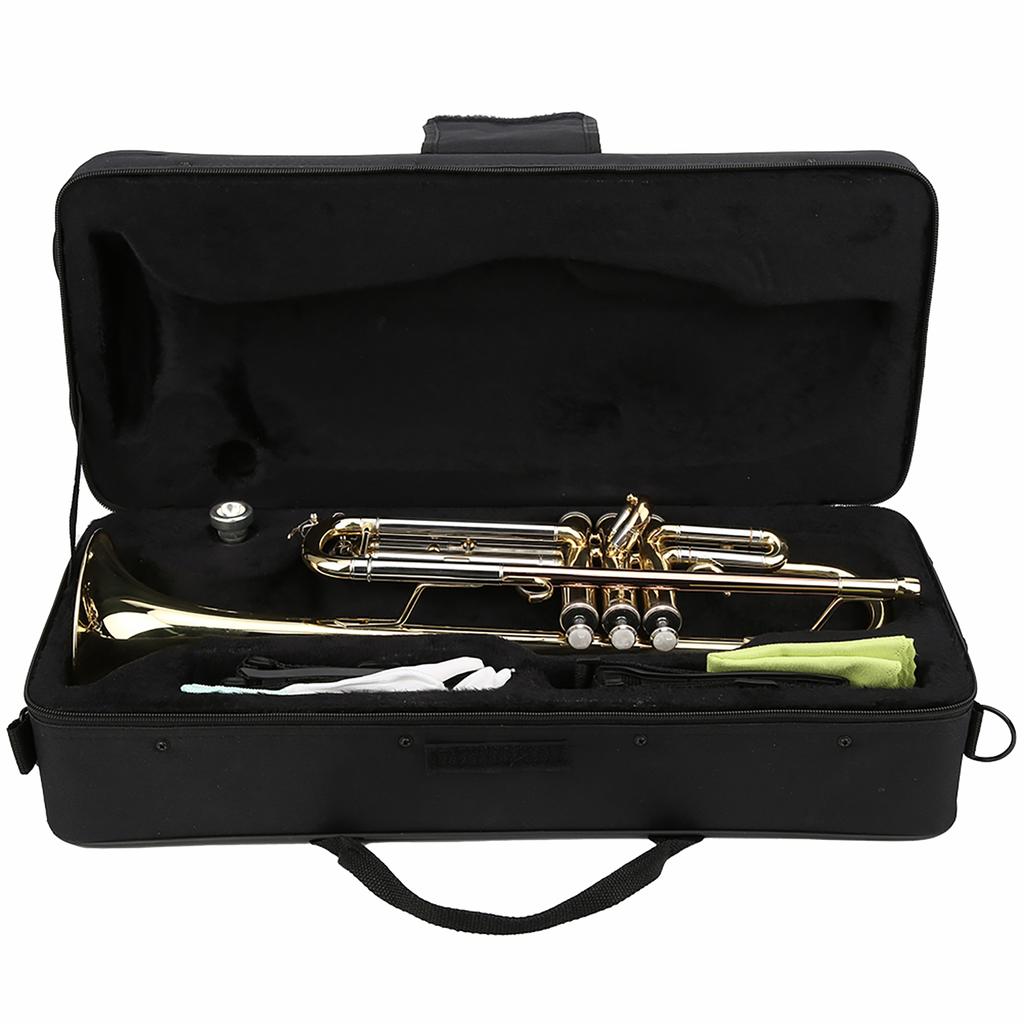 Trumpet Standard Bb Brass with Gloves Wiping Cloth Musical Instrument Equipment