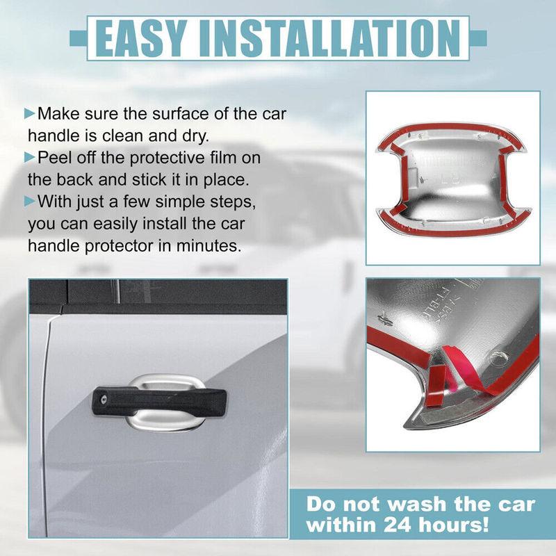 For Ford Bronco Sport   4Pcs Silver ABS Car Exterior Door Handle Bowl Cup Cover Guard Trim Case Accessories Chrome