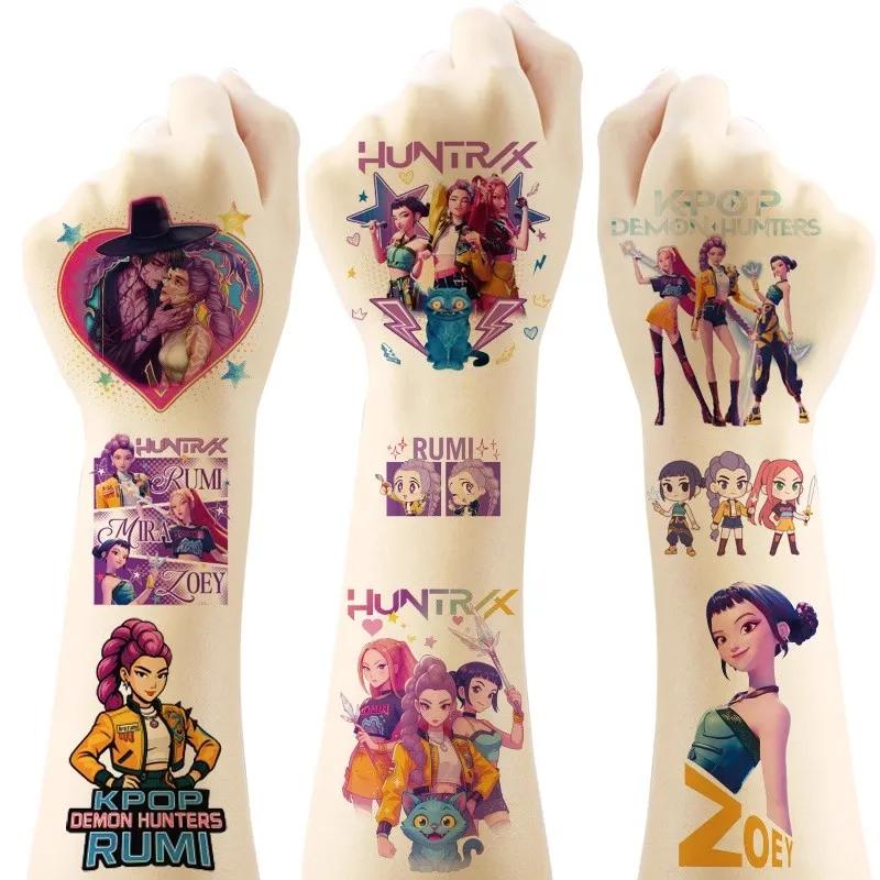 80pcs Kpop Demon Movie Hunters Temporary Tattoos Removable Tattoo Stickers for Kids Goodie Bag Stuffers Party Supplies Decor