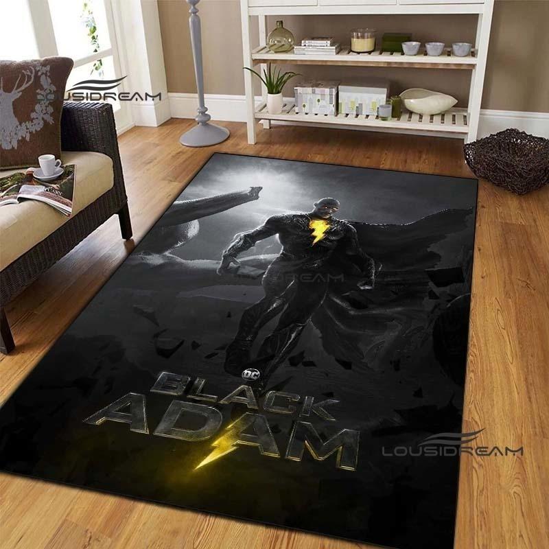 Dwayne Johnson Movie Carpets and Rug Black Adam Carpet Floor Mat Living Room Bedroom Large Area Soft Carpet Kids Room Rug