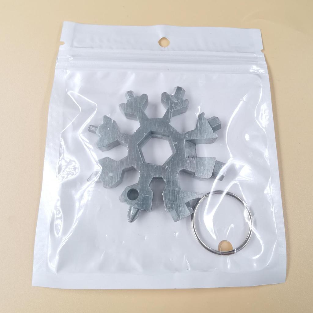 Multifunction Snowflake Wrench Keychain: Hex & Octagonal Universal Outdoor Tool