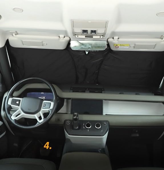 Windshield Sunshade for Land Rover Defender Blackout Magical Front Car Light Heat Summer UV Car Steel Wire (2020-Present), Shade, Shade, Blocking,