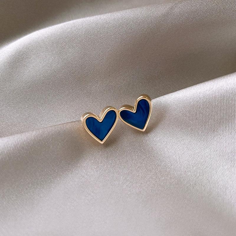 

New 925 Sterling Silver Heart Earrings Personality Charm Blue Love Earrings Birthday Party Gift for Women s Exquisite Jewelry платиновый