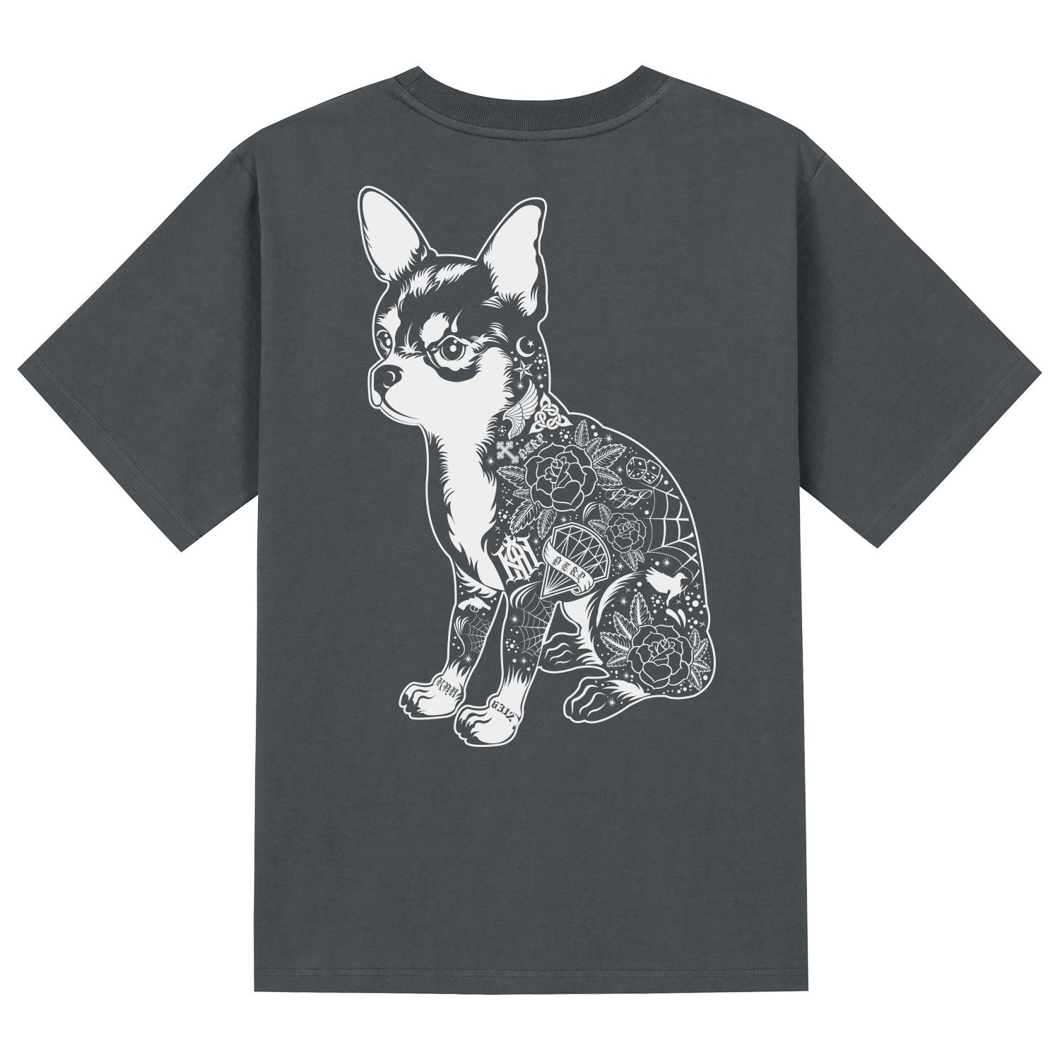Khan 6312 Ktg0087 Chicano Dog Short Sleeve T-Shirt - Gray Gray/M