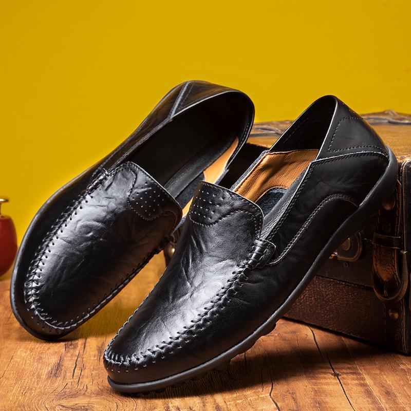 

British style hollow net casual flat shoes 2025 spring and summer new fashion trend casual business men s leather shoes 39