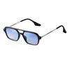 Retro Fashion Flat Top Pilot Sunglasses Women Men Brand Designer Vintage Yellow Blue Lens Flat Top Rectangle Sun Glasses S507C