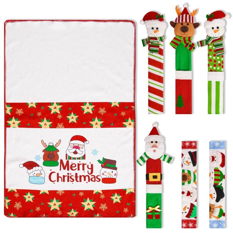 7pcs Christmas Appliance Handle Covers Kitchen Holiday Decor Microwave Fridge Oven