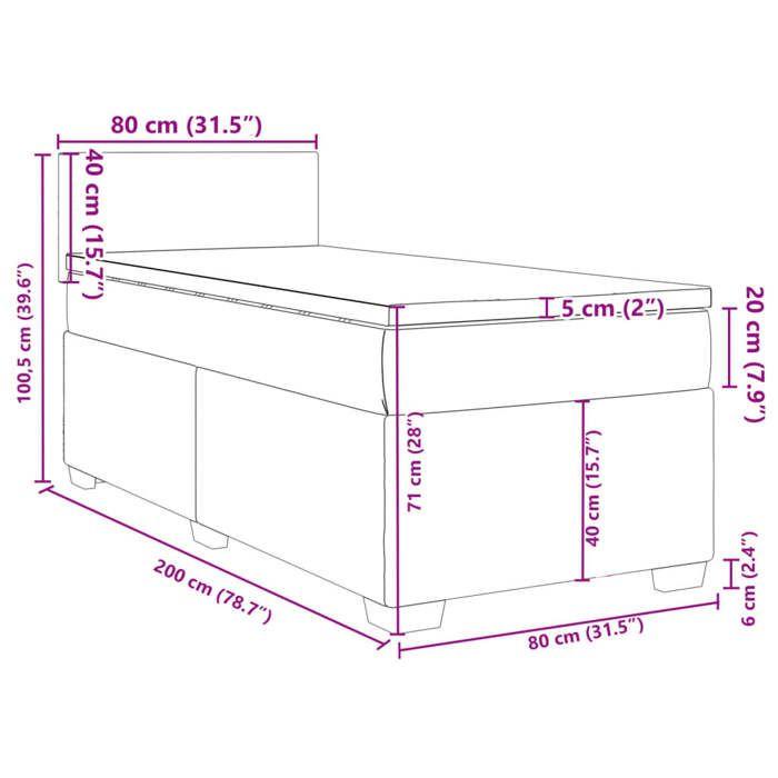 VidaXL Sommier à lattes de lit et matelas Noir 80x200 cm Velours, lit, lit à plate-forme, lit à panneaux, meuble de chambre 3288458