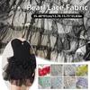 1Yards 5 Layer Organza Ruffled Beads Lace Fabric DIY Sewing Trim For Clothes Accessories Wedding Dress Pearl Design Fabric