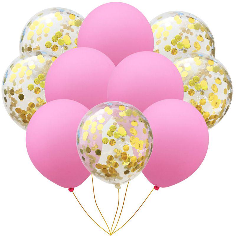 

10 шт. Конфетти С Днем Рождения Украшение для детского праздника Вечеринка Воздушные шары Принадлежности Pink