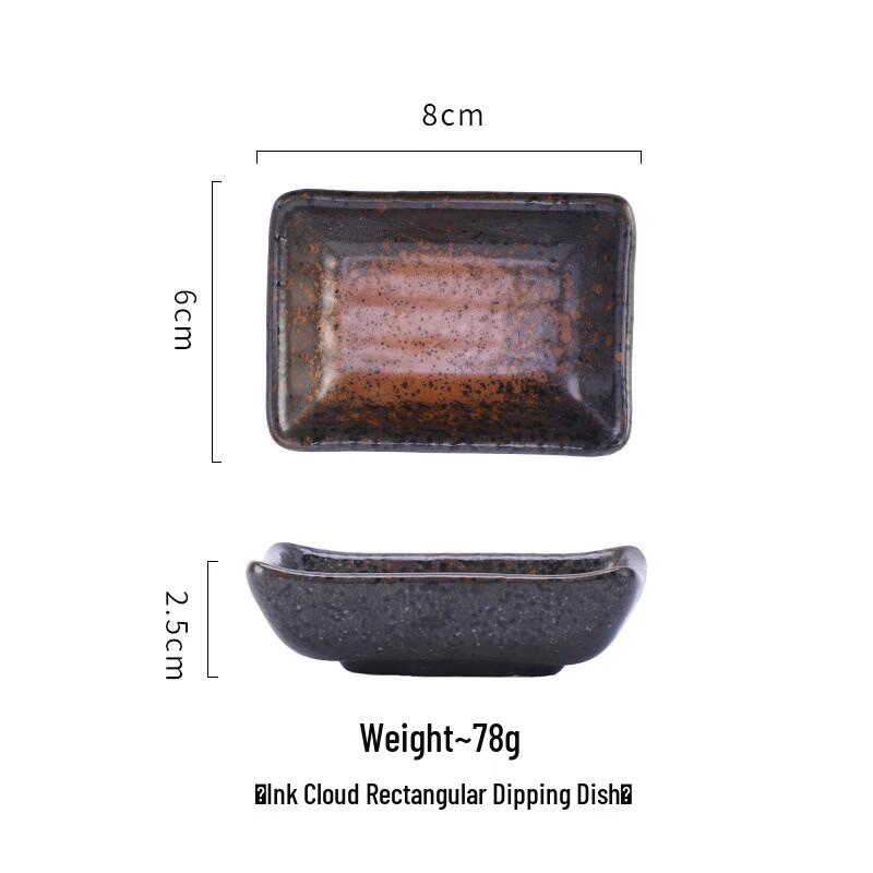 Ceramic Raised Corner Sushi & Sauce Dishes
