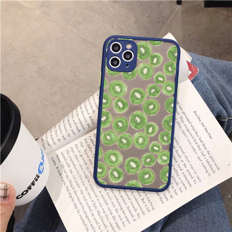 Fruit Kiwi Phone Case for iPhone 14 11 12 13 Mini Pro Max 8 7 Plus X XR XS MAX Translucent Matte Cover