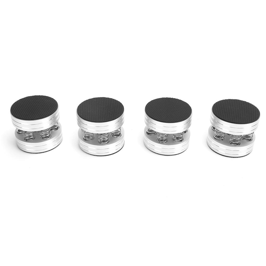 4 SZT Kolce Głośnikowe Sprężynowe Nóżki Tłumiące Dźwięk do Wzmacniacza HiFi Głośnika Gramofonu Odtwarzacza Srebrne