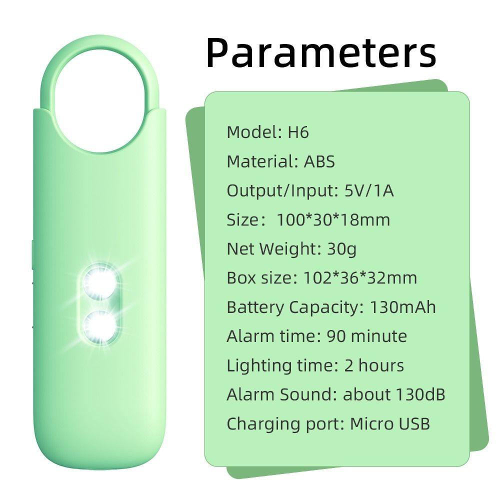 Rechargeable Personal Self Defense Alarm with Dual LED Light Safety Siren  for Women Girls