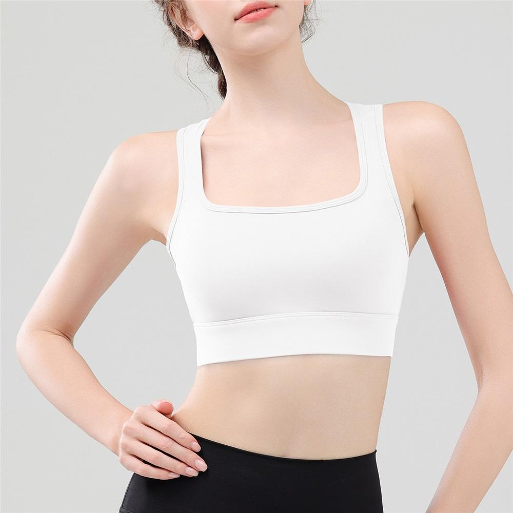 

Женский спортивный бюстгальтер с U-образным вырезом и сборкой, жилет для йоги с красивой спиной, для ношения поверх одежды, ударопрочный, предотвращающий провисание, фитнес-бюстгальтер XL белый