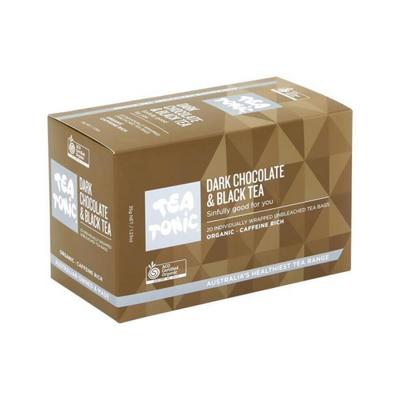 Tea Tonic ekologiškas tamsusis šokoladas ir juodoji arbata x 20 arbatos maišelių