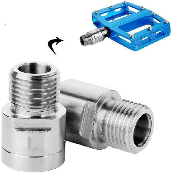 Bike Pedal Extenders, 1 Pair Chrome-Molybdenum Steel Bicycle Pedal Extender Extended Pedal Spacer Fit Any 9/16 in Threaded Pedals Bike SPD MT MTB BMX
