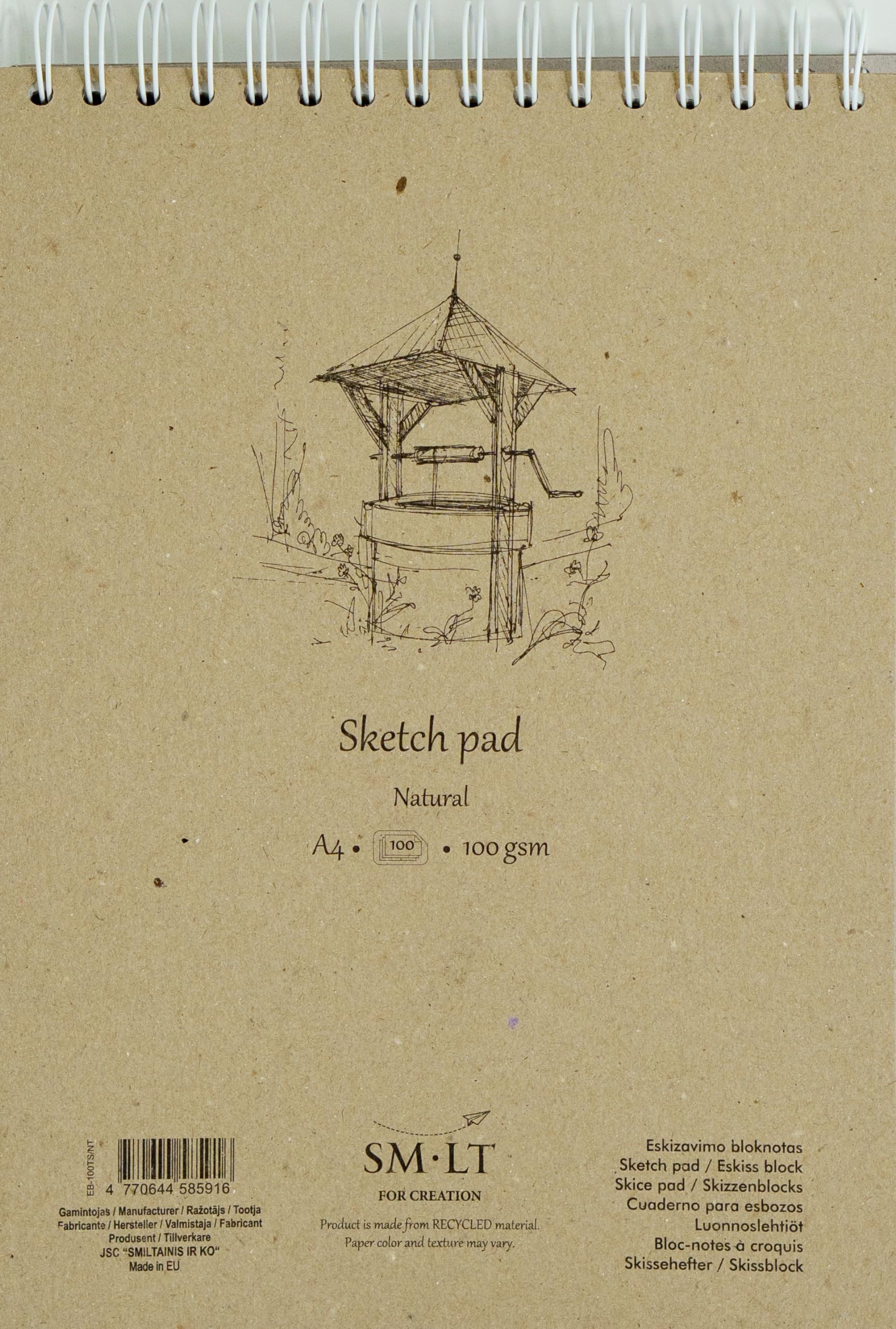 

Authentic Spiral A4 Size SM/LT Sketchbook, Natural, Binding,