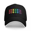 Rainbow Hearts Horizontal Stripes Baseball Cap Luxury Cap Hat Unisex Luxury Military Cap Unisex Vintage Unisexs Hats Womens