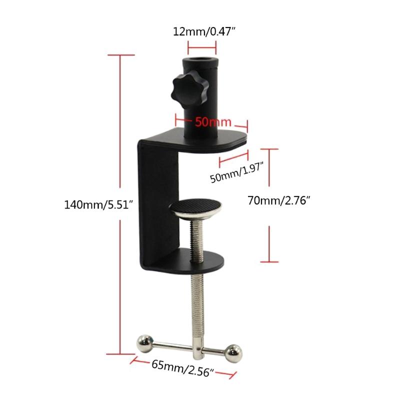 Professional Table Mount Clamp Arm Stand with Adjustable Screw Anti-scratch Sponge Pads Metal Table Mounting Clamp