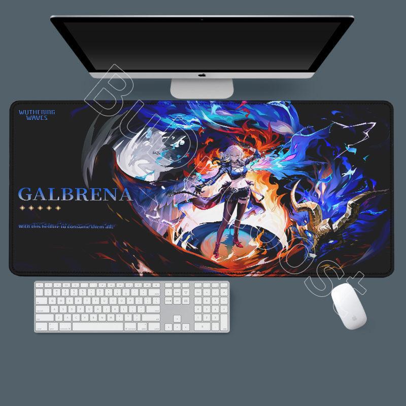 Kawaii Anime Girl Galbrena Desk Mat Non-slip Gamer Mouse Pad 1200x600mm Mousepad Computer Wuthering Waves Laptop PC Keyboard Pad
