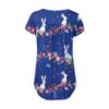 Women's Easter Short Sleeve Tops Loose Tops Casual Oversized Tops Pleated Tops Button Tie Tops Women