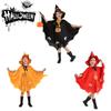 Children With Halloween Hat cloak Witch Cosplay Costume Fancy Dress Party Set
