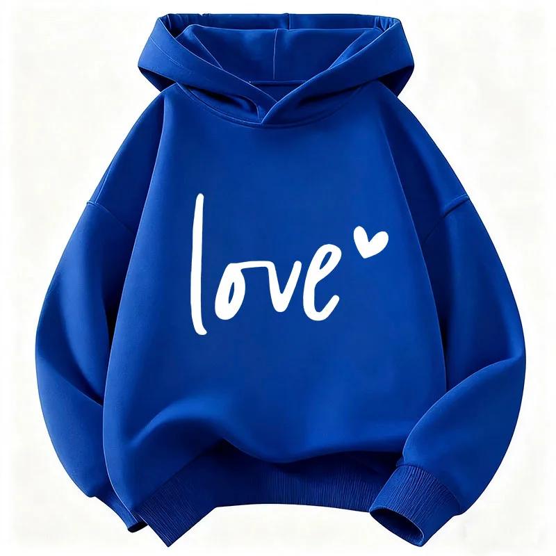 Kinder Kapuzenpullover mit Herzaufdruck Lässiger Süßer Mode Hoody für Jungen und Mädchen Geeignet für Herbst und Frühling