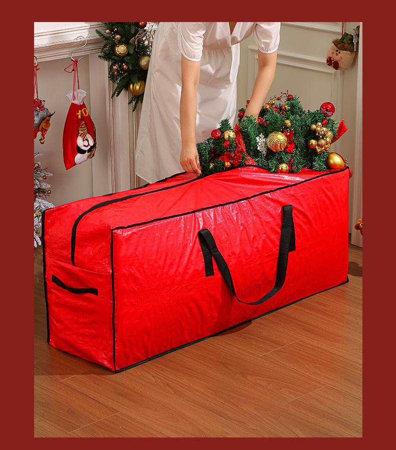 Rote große Weihnachtsbaum-Aufbewahrungstasche mit hoher Kapazität - Feuchtigkeits- und staubdicht mit Reißverschluss
