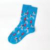 1 Pair of Cotton Blend Fashionable  Mid-calf Socks Spotted Dog Colorful Fireworks Pattern Comfortable Wearing In All Seasons