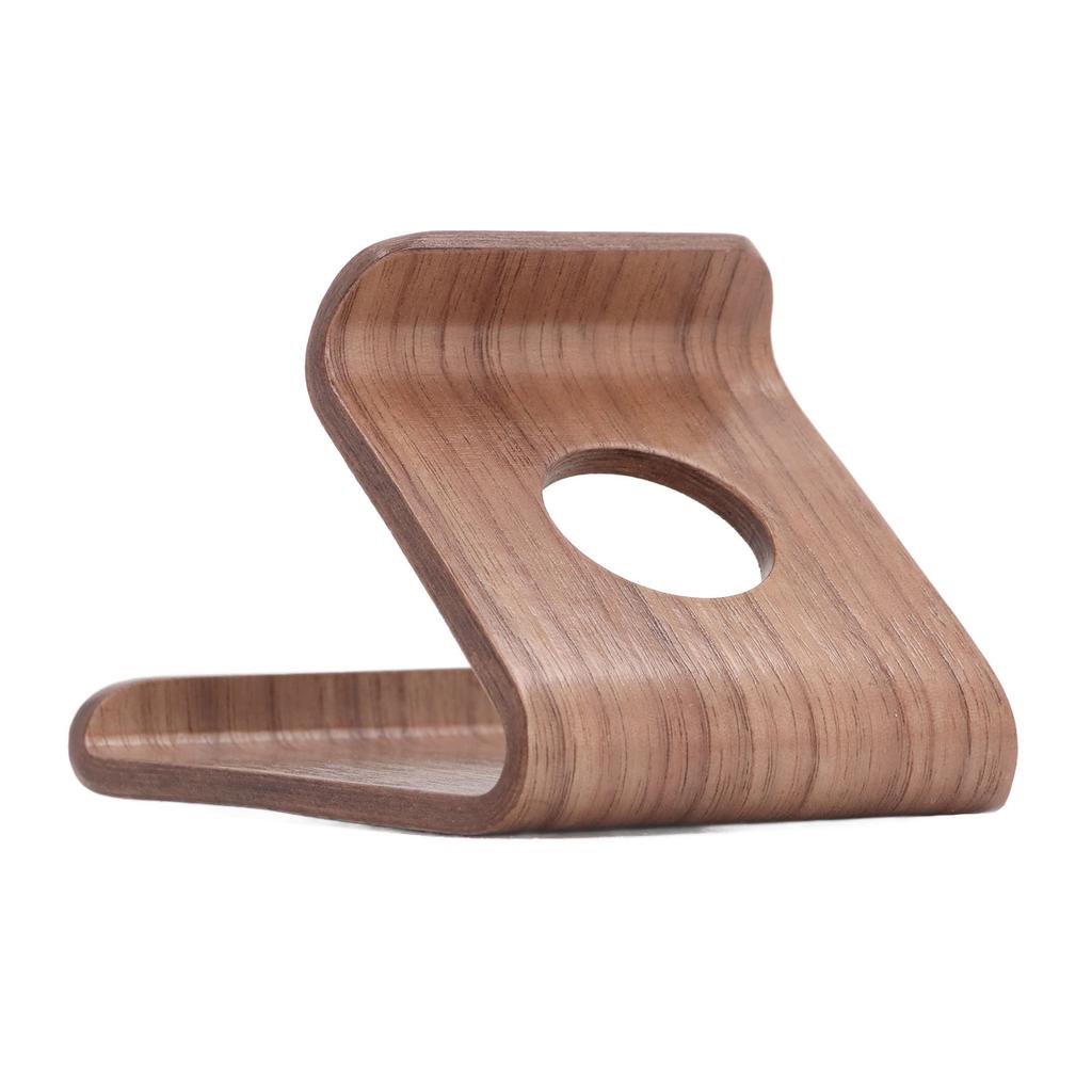 Wooden Phone Stand Waterproof Ergonomic Integrated Wood Tablet Holder with TPU Non Slip Pad