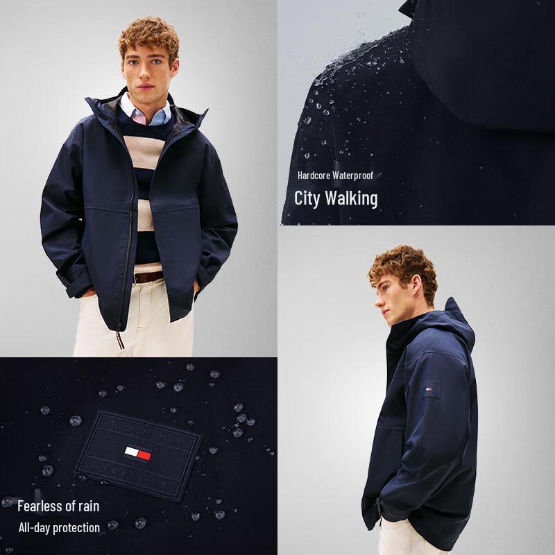 Tommy Hilfiger Men's Lightweight Waterproof Hooded Jacket