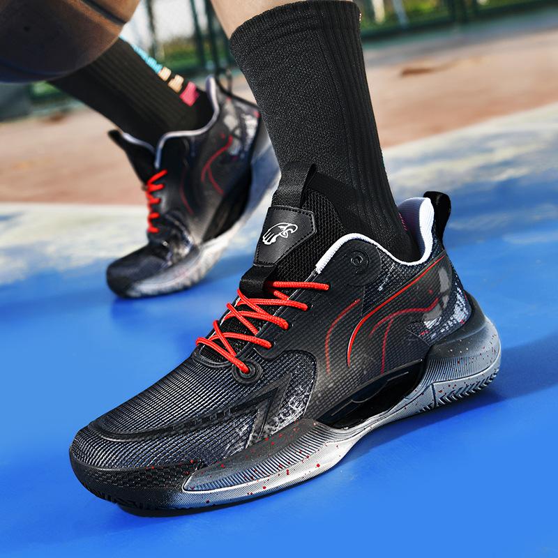 Luminous high-top basketball shoes men's actual combat cement boots teenagers junior high school students big children sports shoes