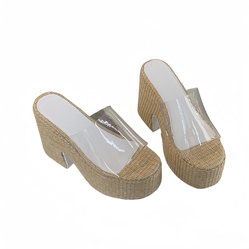 34-42 Large Slippers for Women, 12cm Ultra High Heel Sandals Platform Shoes for Women