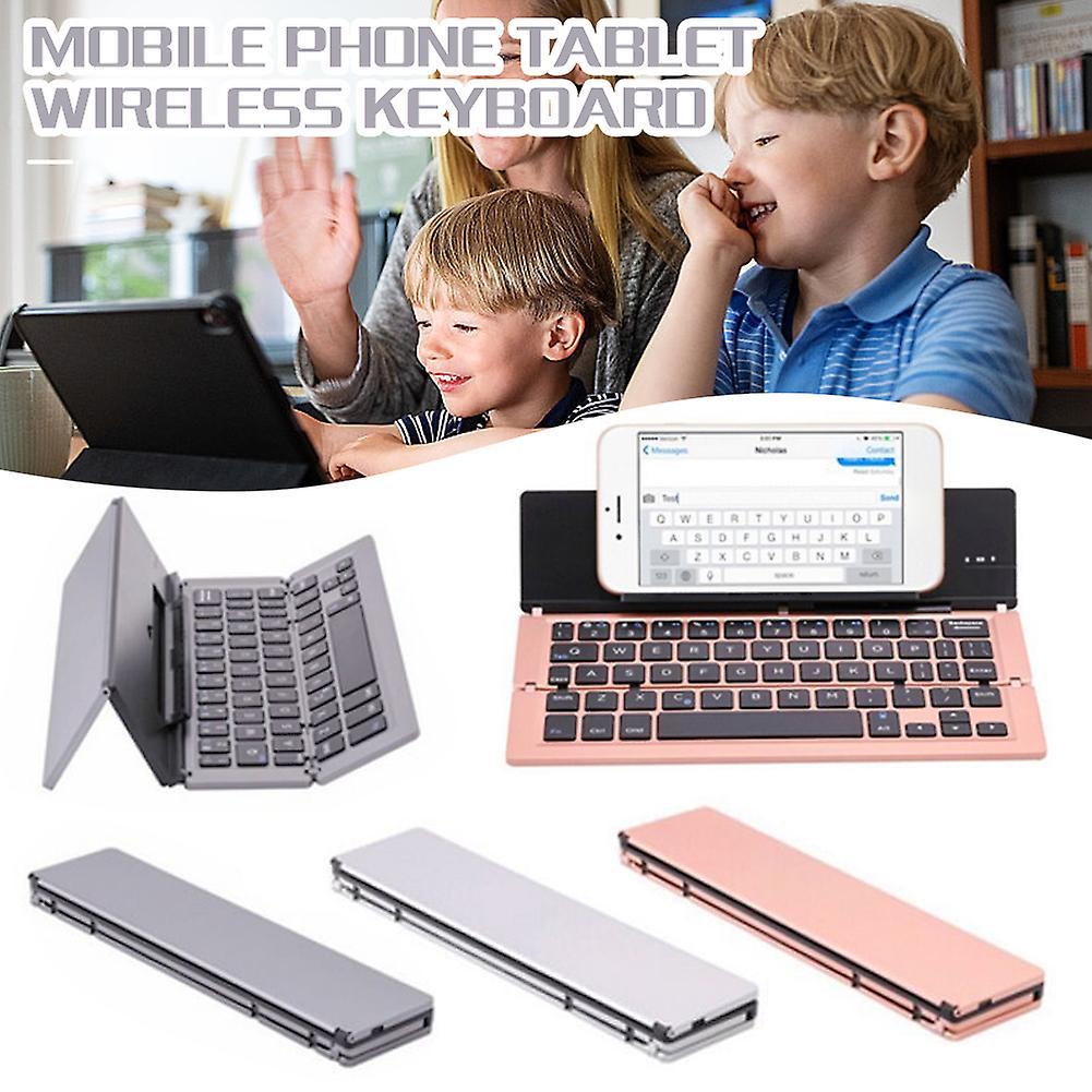 Faltbare kabellose Tastatur mit Handyhalter Leichte praktische leise Tastatur für PC Laptops Tablets